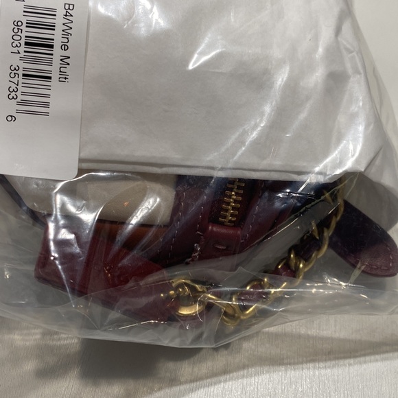 NWT Coach C6519 Quilt Chain Belt Bum Bag Fanny Pack Leather Brass/Wine Multi - Picture 6 of 7
